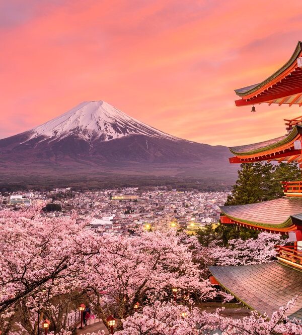 Fujiyoshida-Japan-at-Chureito-Pagoda-and-Mt.-Fuji-in-the-spring-with-cherry-blossoms